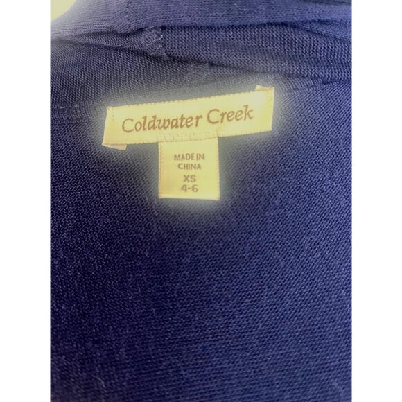 Coldwater Creek Womens XS Cardigan Navy  Lightweight Draped Open Front - Picture 4 of 9